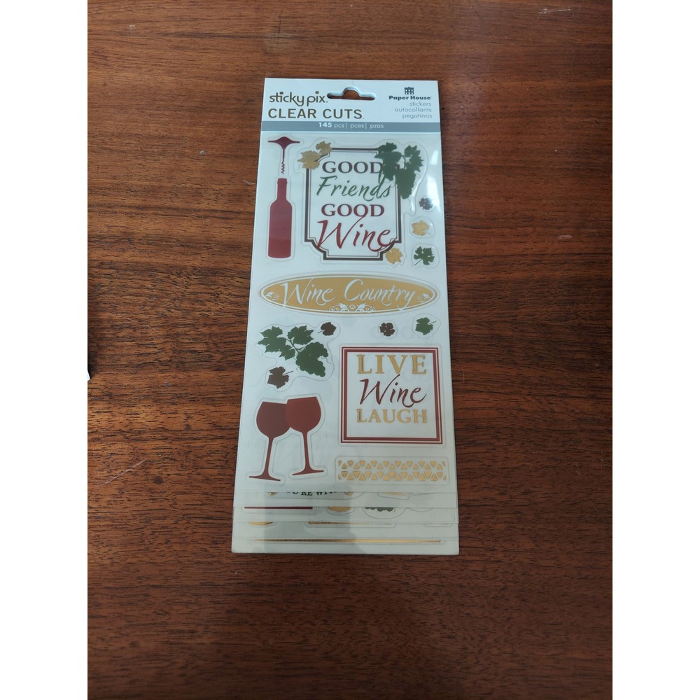 Wine Stickers Paper House Productions Sticky Pix Clear Cuts 145‎ Pcs